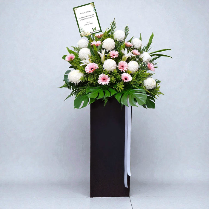 In Your Heart Forever - Condolences Flower Stand - Sympathy Flower - Free Same Day Flower Delivery Singapore - Well Live Florist