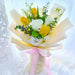 Ivory Sunrise - White Rose and Yellow Tulip Hand Bouquet - Free Same Day Delivery - Florist Singapore - Well Live Florist