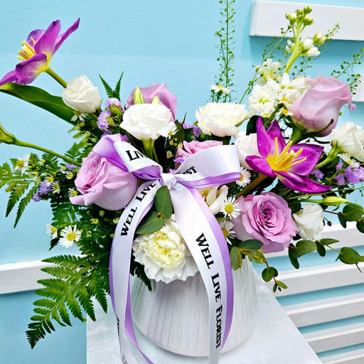 Lilac Love - Fresh Flower In Vase Arrangement - Flower Delivery Singapore - Well Live Florist