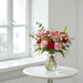 Lily Carnation Delight - Lily And Carnation Vase Arrangement - Flower In Vase - Flower Delivery Singapore - Well Live Florist