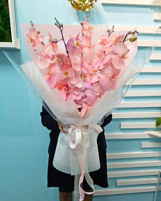 Lush Phalaenopsis - Phalaenopsis Orchid Hand Bouquet - Flower Bouquet - Flower Delivery Singapore - Well Live Florist