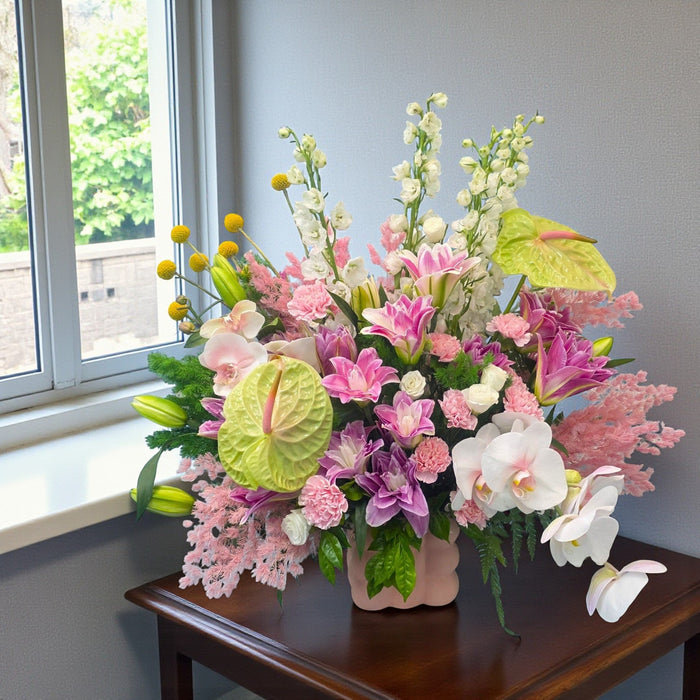 Luxe Lily Garden - Fresh Flower Vase Arrangement - Flower Delivery Singapore - Well Live Florist