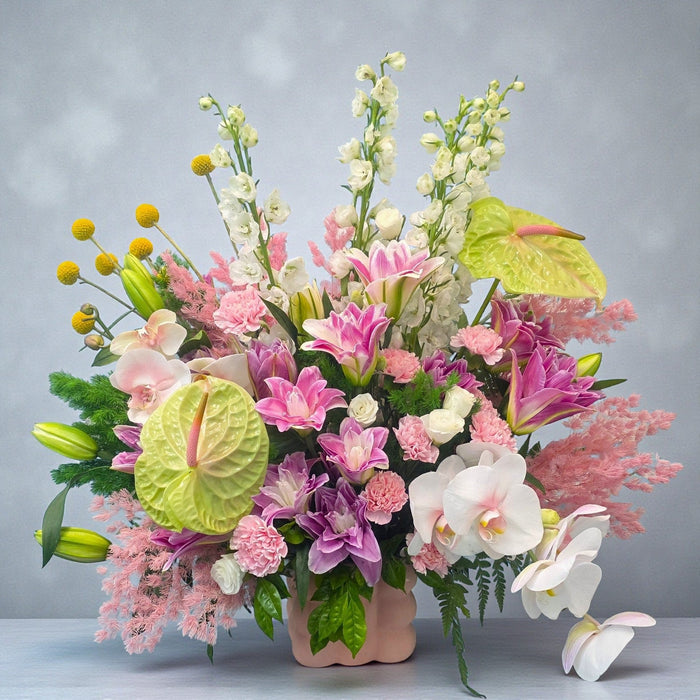 Luxe Lily Garden - Fresh Flower Vase Arrangement - Flower Delivery Singapore - Well Live Florist
