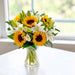 Luxury In Bloom - Sunflower And Lily Vase Arrangement - Birthday Flower - Flower Delivery Singapore - Well Live Florist