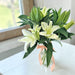 Luxury Palace - Fresh White Lily Vase Arrangement - Flower delivery Singapore - Well Live Florist