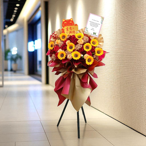 Moderne Milestone - Grand Opening Flower Stand - Opening Flower Delivery - Faux Flower - Flower Delivery Singapore - Well Live Florist