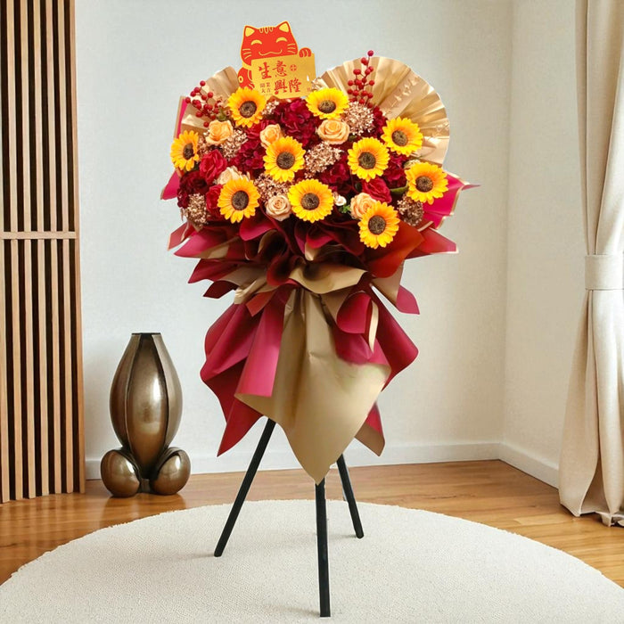 Moderne Milestone - Grand Opening Flower Stand - Opening Flower Delivery - Faux Flower - Flower Delivery Singapore - Well Live Florist