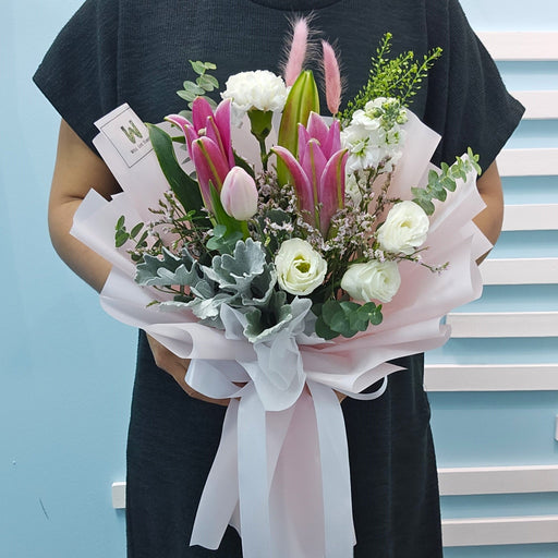 Mystic Garden - Lily Hand Bouquet - Flower Bouquet - Flower Delivery Singapore - Well Live Florist