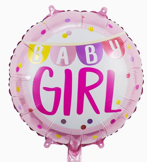 New Born (Baby Girl) Helium Balloon - Add On To Flower Bouquet - Well Live Florist