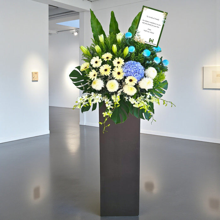 Peacefully - Condolences Flower Stand - Sympathy Flower - Flower Delivery Singapore - Well Live Florist