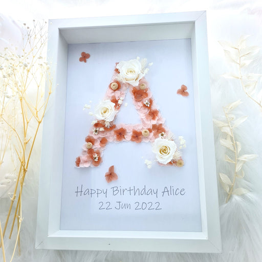 Petal Alphabet - Preserved Flower - Floral Artwork - Birthday Gift - Free Same Day Delivery - Florist Singapore - Well Live Florist