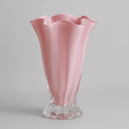 Petal-Inspired Pink Glass Vase - Add On To Your Flower Bouquet - Well Live Florist Singapore