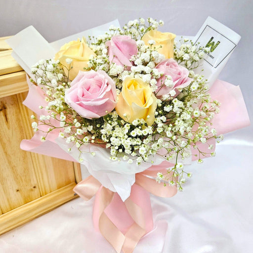 Pink Champagne Affair - Rose Hand Bouquet - Flower Bouquet - Flower Delivery Singapore - Well Live Florist