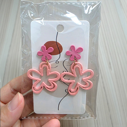 Pink Hollow-Out Floral Earrings - Add on to your flower bouquet - Well Live Florist Singapore