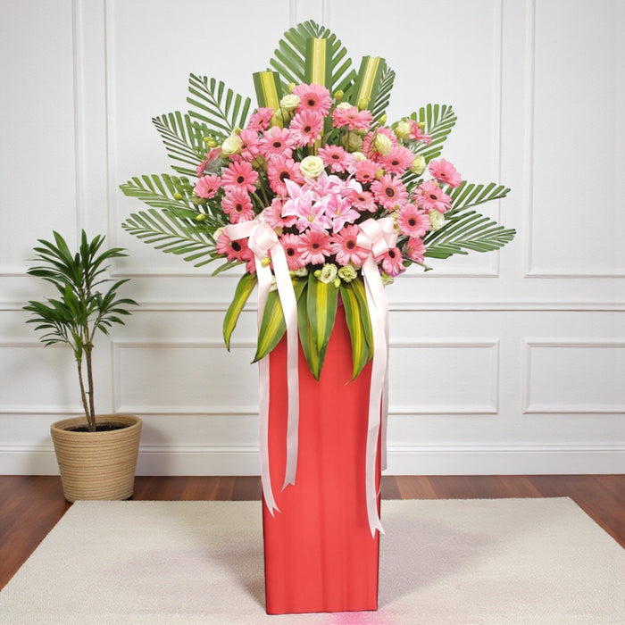 Pretty In Pink - Grand Opening Flower Stand - Opening Flower Delivery - Flower Delivery Singapore - Well Live Florist
