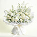 Pure Serenity white lily, rose, hydrangea, and orchid fresh flower bouquet Singapore