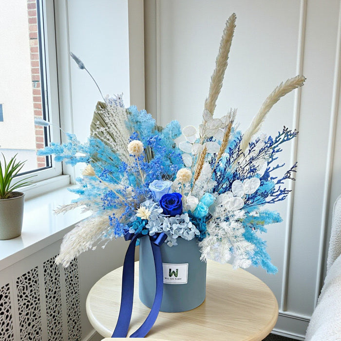 Romantic Surprise - Preserved Flower Arrangement In Vase - Flower Delivery Singapore - Well Live Florist