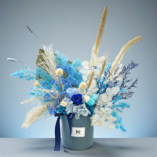 Romantic Surprise - Preserved Flower Arrangement In Vase - Flower Delivery Singapore - Well Live Florist