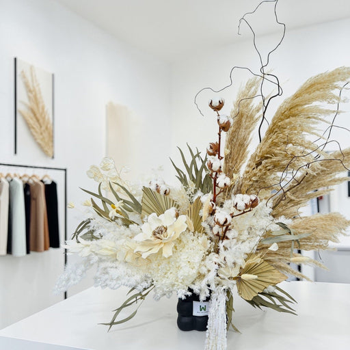 Rustic Charm - Luxury Preserved Flower Arrangement - Preserved Pampas - Everlasting Flower - Flower Delivery Singapore - Well Live Florist