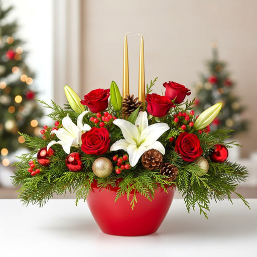 Sleigh Bells & Sparkle - Christmas Flower Arrangement - Flower Delivery Singapore - Well Live Florist