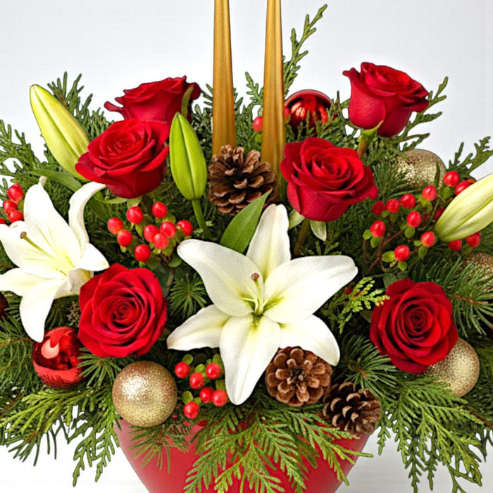 Sleigh Bells & Sparkle - Christmas Flower Arrangement - Flower Delivery Singapore - Well Live Florist