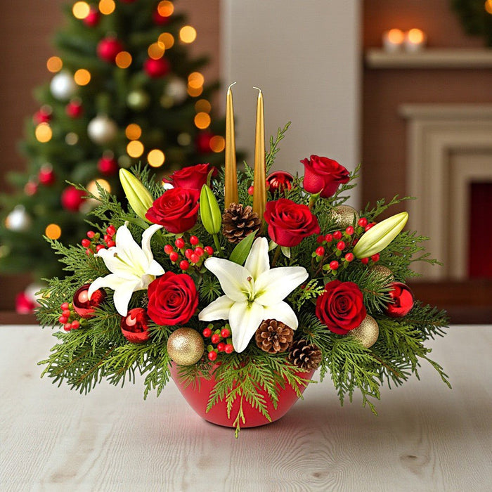 Sleigh Bells & Sparkle - Christmas Flower Arrangement - Flower Delivery Singapore - Well Live Florist