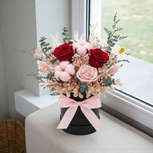 Sweet Forever - Preserved Flower Box Arrangement - Preserved Rose Bouquet - Flower Delivery Singapore - Well Live Florist