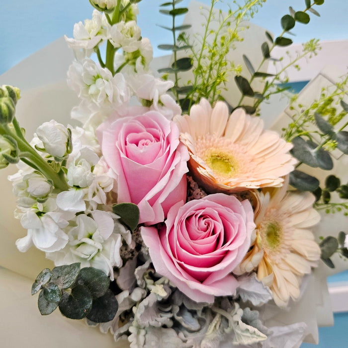 Tiffany - Hand Bouquet - Gerbera - Hand Bouquet - Pink Roses - Well Live Florist