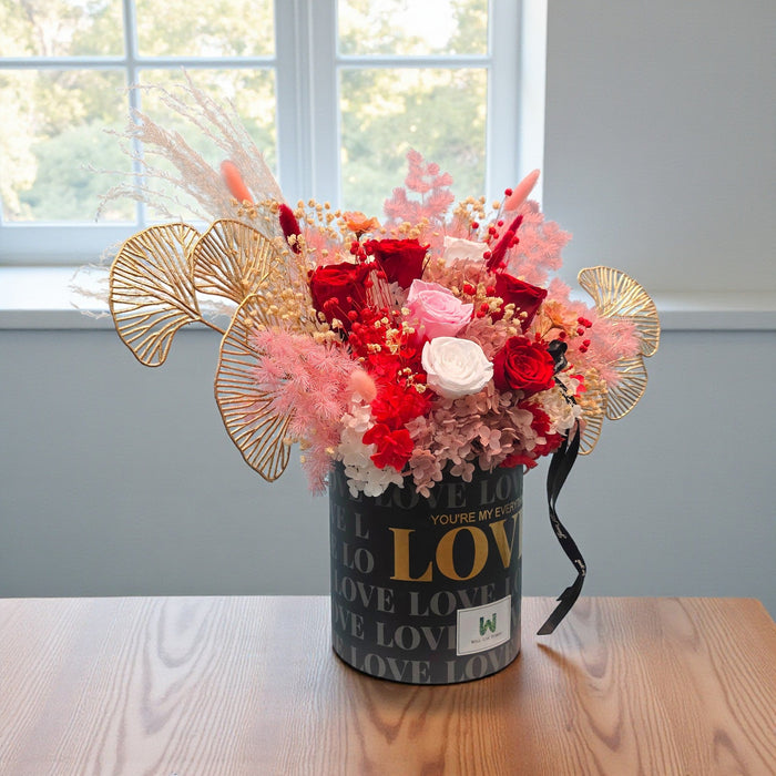 VD Constant Heart - Preserved flower Arrangement - Valentines Day Flower - Flower Delivery Singapore - Well Live Florist