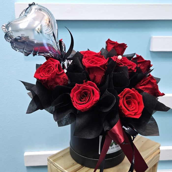 VD Love's Promise - Valentines Day Flower - Preserved Flower Box - Preserved Red Rose - Free Same Day Delivery - Well Live Florist