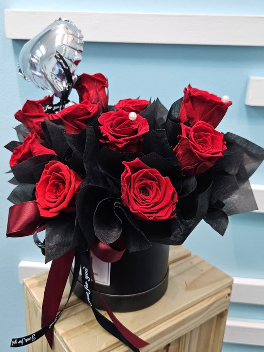 VD Love's Promise - Valentines Day Flower - Preserved Flower Box - Preserved Red Rose - Free Same Day Delivery - Well Live Florist