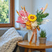Ray Of Sunshine - Preserved Sunflower - Preserved Flower In Vase - Table Arrangement - Free Same Day Delivery - Florist Singapore - Well Live Florist