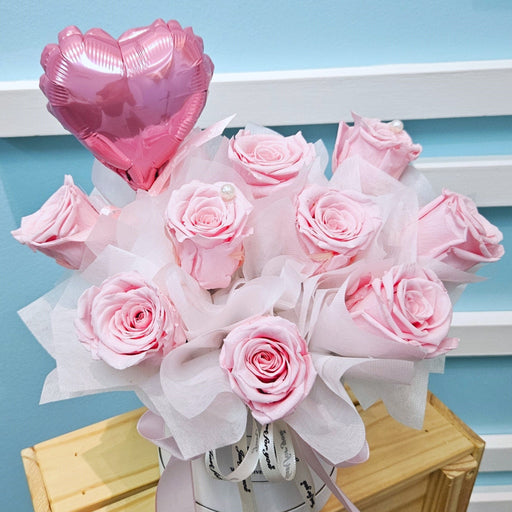 VD Romantic Retreat - Valentines Day Flower - Preserved Flower Box - Preserved Pink Rose - Free Same Day Delivery - Well Live Florist