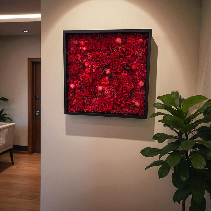 Vermilion Artistry - Preserved Floral Frame  - Flower Delivery Singapore - Well Live Florist