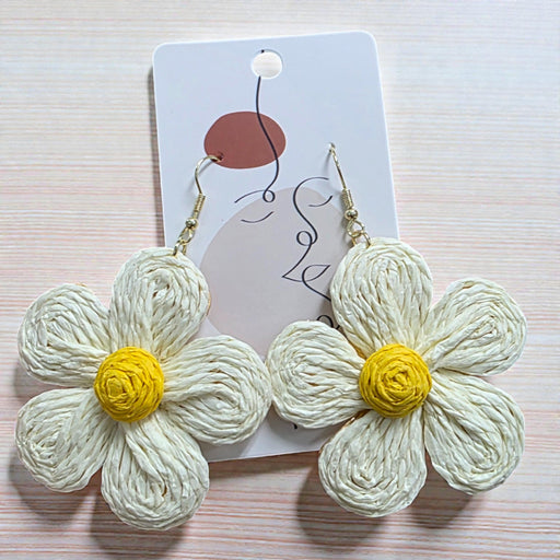 Weave White Flower Earrings - Add on to your flower bouquet - Well Live Florist Singapore