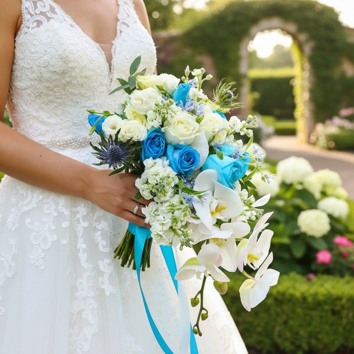 Wrenley - Cascading Bridal Bouquet - Wedding Flower Bouquet - Flower Delivery Singapore - Well Live Florist