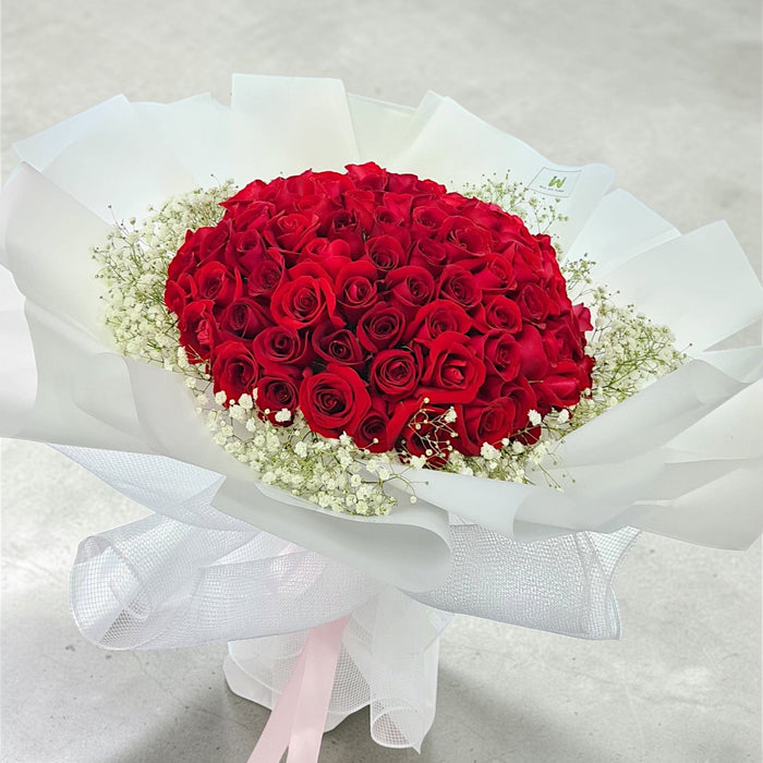 You Light Up My Life - 99 Red Rose Bouquet - Fresh Rose Bouquet - Flower Delivery Singapore - Well Live Florist