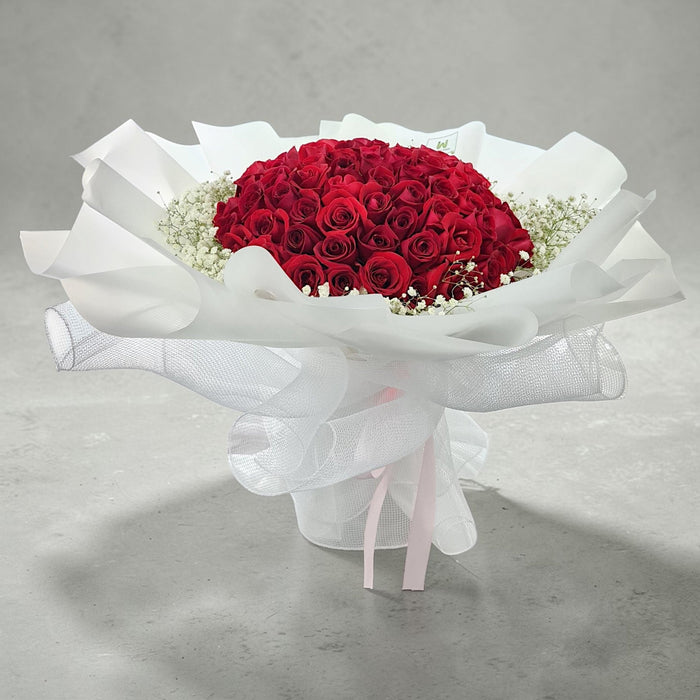 You Light Up My Life - 99 Red Rose Bouquet - Fresh Rose Bouquet - Flower Delivery Singapore - Well Live Florist