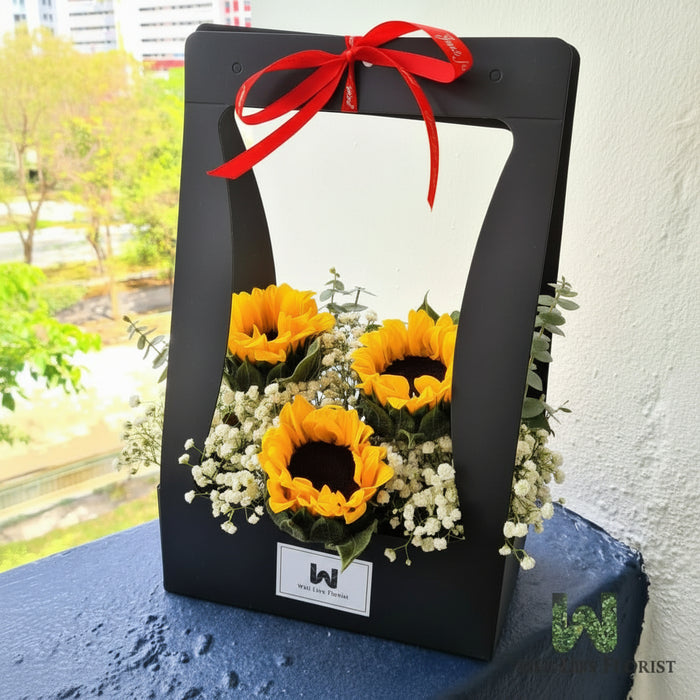 Jayda - Sunflower Box Arrangement - Well Live Florist