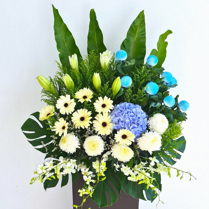 Peacefully - Condolences Flower Stand - Sympathy Flower - Flower Delivery Singapore - Well Live Florist