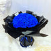 Royal Blue - 99 Preserved Rose Hand Bouquet - Preserved Flower Bouquet - Free Same Day Delivery - Florist Singapore - Well Live Florist