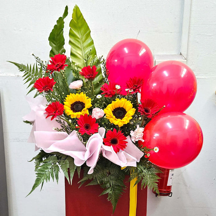 All The Luck - grand opening flower -  Grand Opening Flower Stand - Well Live Florist - Flower Delivery Singapore - Florist Singapore - Sunflower - Gerbera - Carnation