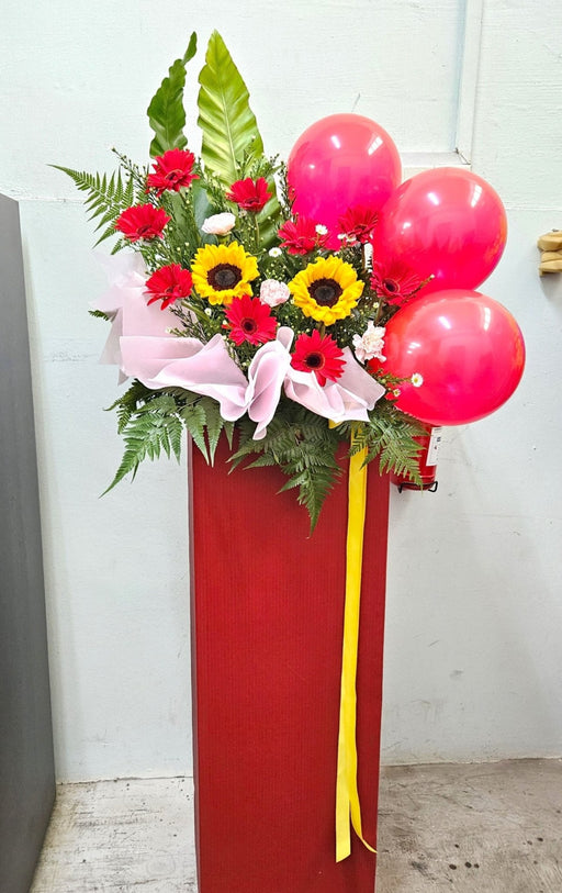 All The Luck - grand opening flower - Grand Opening Flower Stand - Well Live Florist - Flower Delivery Singapore - Florist Singapore - Sunflower - Gerbera - Carnation