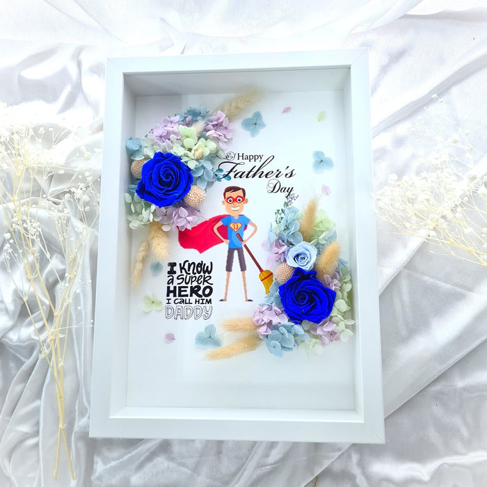 Super Dad's Heroic - Preserved Floral Artwork - Father's Day Flower - Flower Delivery Singapore - Well Live Florist
