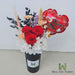 Flower cup Of Preserved Roses, Hydrangea, Dried Foliage and love balloon 