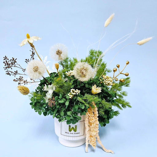 Dandelion Delight - Preserved Dandelion - Flower In Vase - Preserved Flower - Flower Delivery Singapore - Well Live Florist