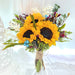 Graceful hand bouquet of sunflower, filler and foliage