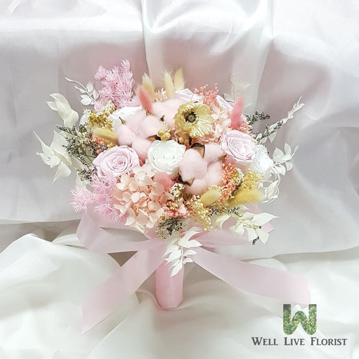 Hand Bouquet of Preserved Flower and Foliage