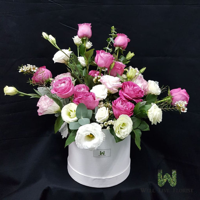 Fresh Cut Roses, Eustoma and Wax Flower