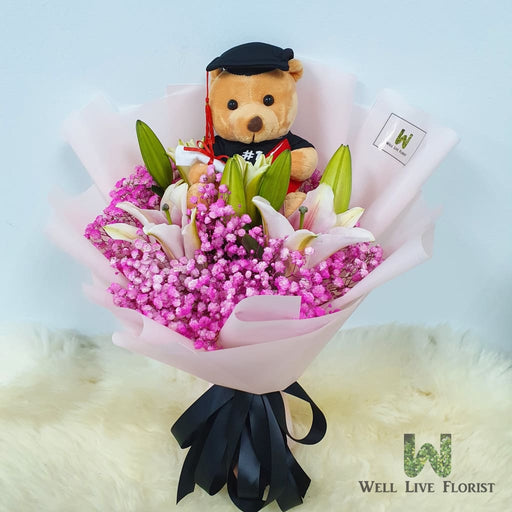 Lily graduation bouquet, graduation bouquet, graduation flower